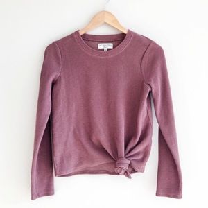 Madewell Texture & Thread Jacquard Knot-Front Ribbed Top